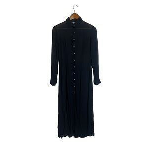 Jacqueline Riu black long sleeve sheer shirt dress.